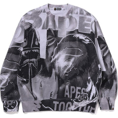 OVERPRINT RELAX FIT CREWNECK SWEATSHIRT MENS