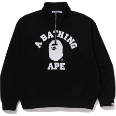 COLLEGE HALF ZIP RELAXED FIT CREWNECK SWEATSHIRT MENS