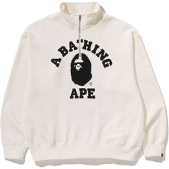 COLLEGE HALF ZIP RELAXED FIT CREWNECK SWEATSHIRT MENS